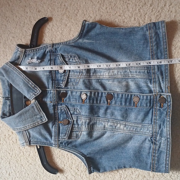 YMI Blue Denim Vest with Distressed Detail - Picture 5 of 5